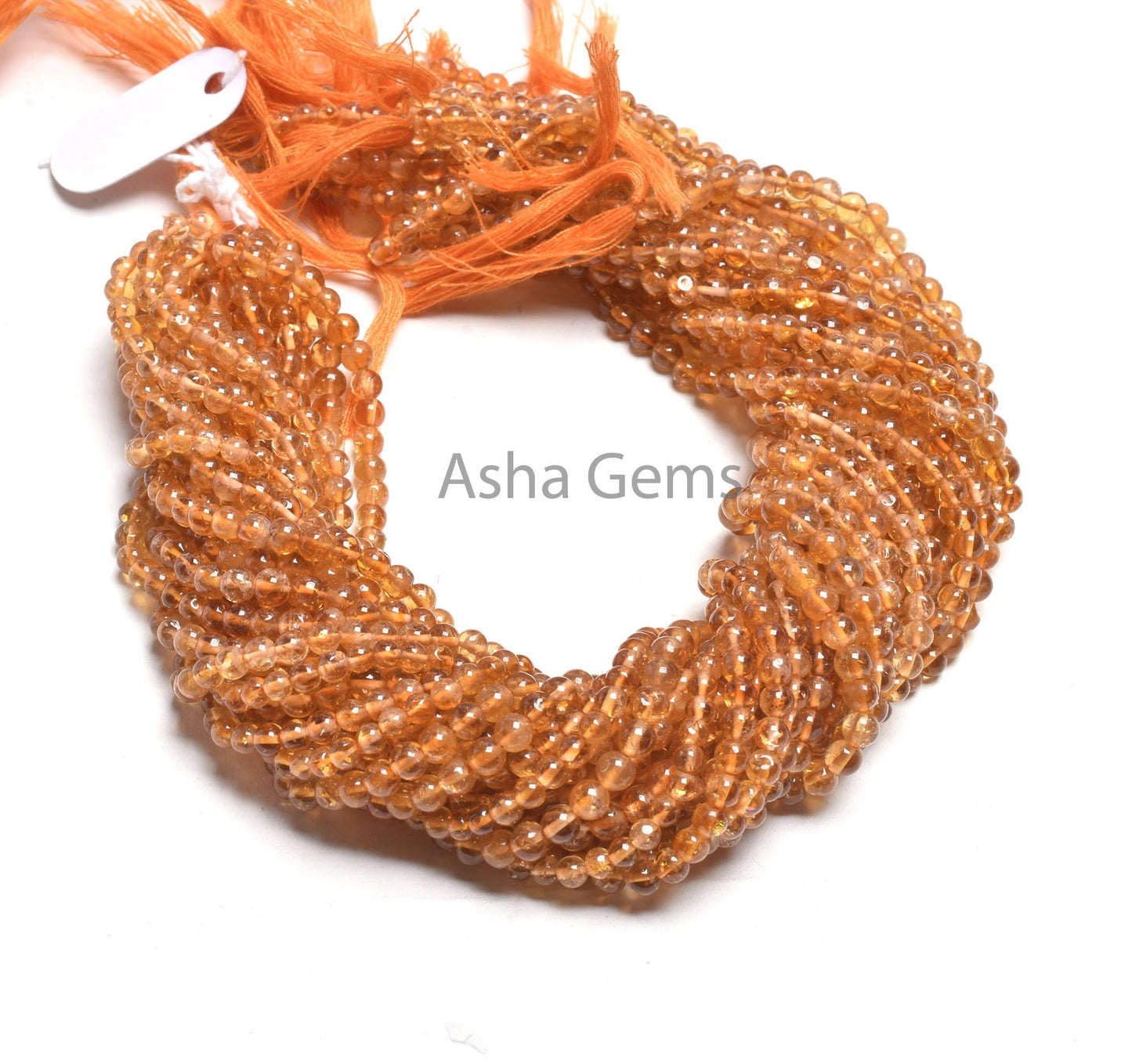 AAA Quality Citrine Quartz Smooth Round Ball Gemstone Beads,3.5,4,4.5 mm Natural Yellow Citrine Plain Round Shape Beads Citrine Jewelry SALE