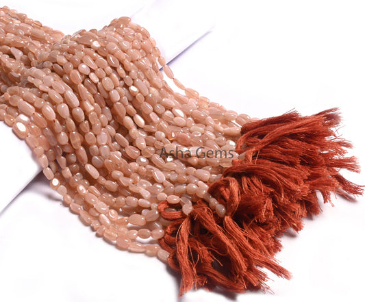 Fine Peach Moonstone Smooth Nugget Tiny Gemstone Loose Beads,4.5-9.5 mm Pink Moonstone Plain Handmade Uneven Tumble Bead Jewelry making SALE (AG 22276)