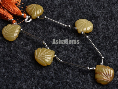 Beautiful Yellow Opal Carved Heart Shape Beads, Yellow Opal Carving Heart Beads, Opal Carve Handmade Gemstone Beads For Jewelry Making Craft
