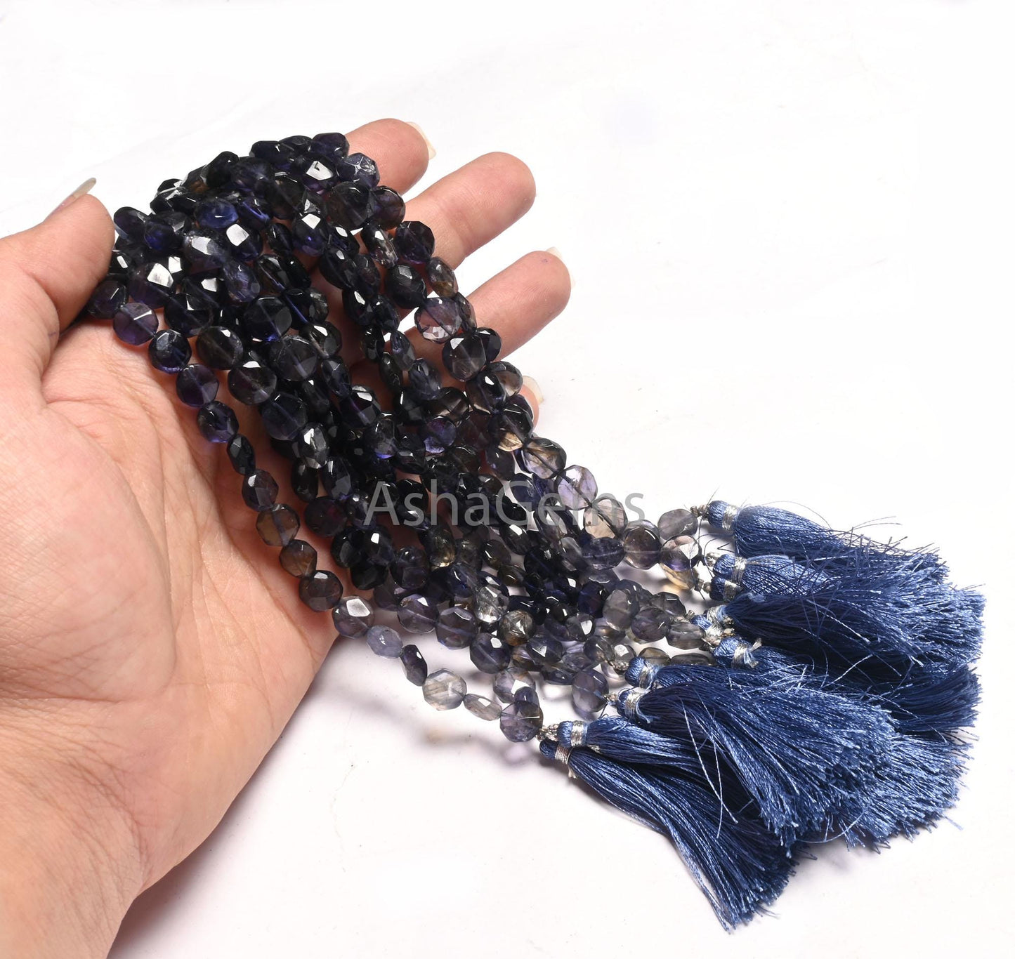 Fine Shaded Blue Iolite Faceted Coin Shape Gemstone Beads, Natural Iolite Handmade Coin Indian Cut Iolite Bead For Jewelry Making Craft SALE