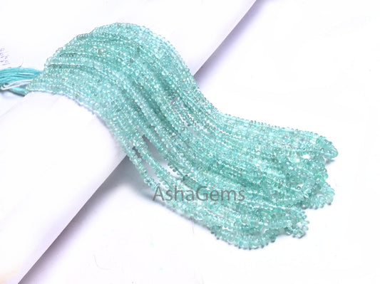 16" Strand Sky Blue Apatite Smooth Uneven Rondelle Shape Beads, Natural Apatite Plain Handmade Gemstone Bead Apatite Bead Jewelry SALE Craft (AG 12290)