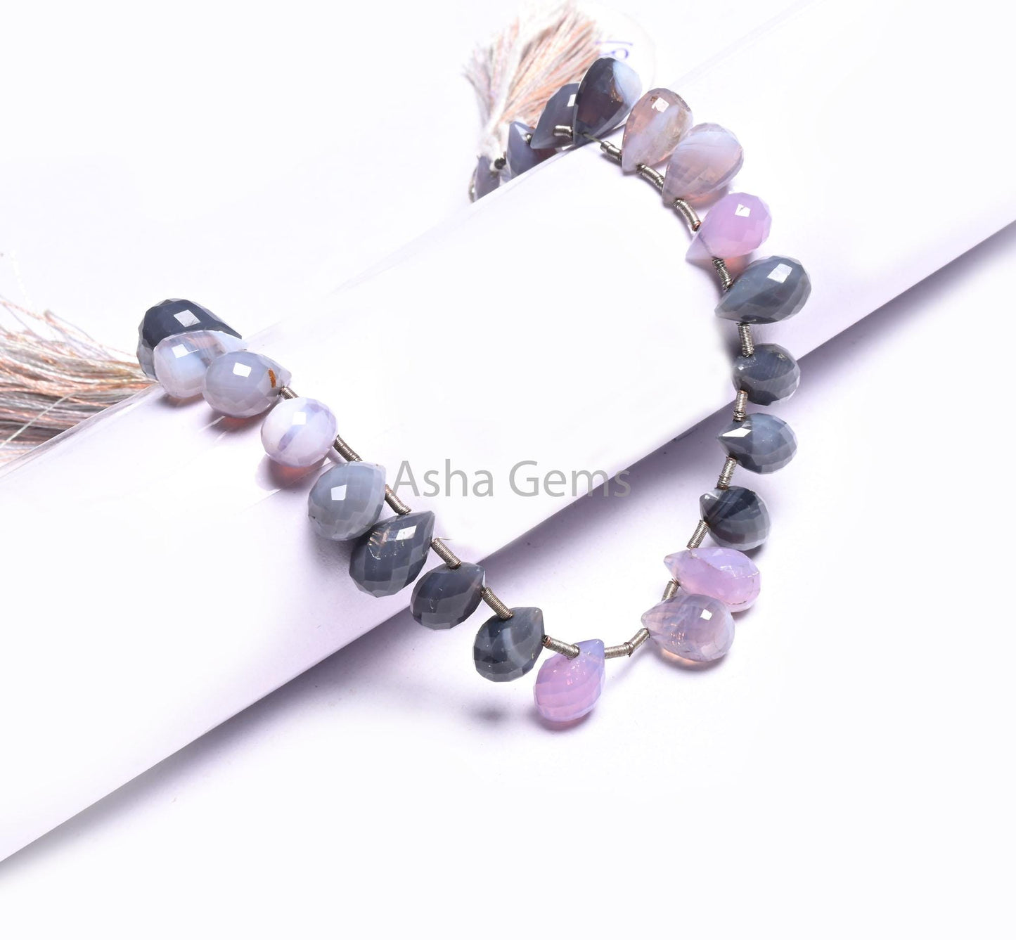 8" Beautiful Lavender, Blue Opal Faceted Drop Shape Gemstone Beads,7-11 mm Shaded Opal Teardrop Briolette Beads, Fine Lavender Beads Jewelry