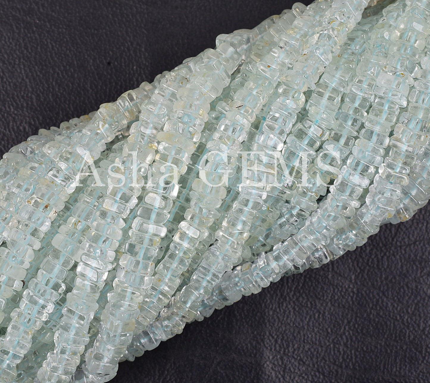 Natural Blue Aquamarine Smooth Square Shape Gemstone Beads, Aquamarine Beads, AAA Aquamarine Plain Handmade Heishi Square Flat Beads Jewelry