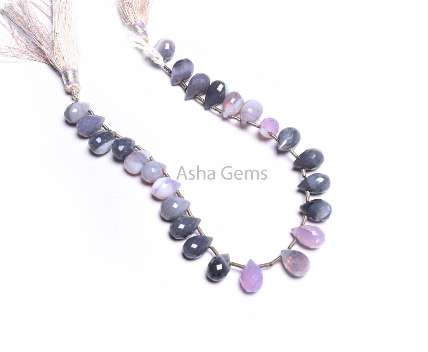 8" Beautiful Lavender, Blue Opal Faceted Drop Shape Gemstone Beads,7-11 mm Shaded Opal Teardrop Briolette Beads, Fine Lavender Beads Jewelry