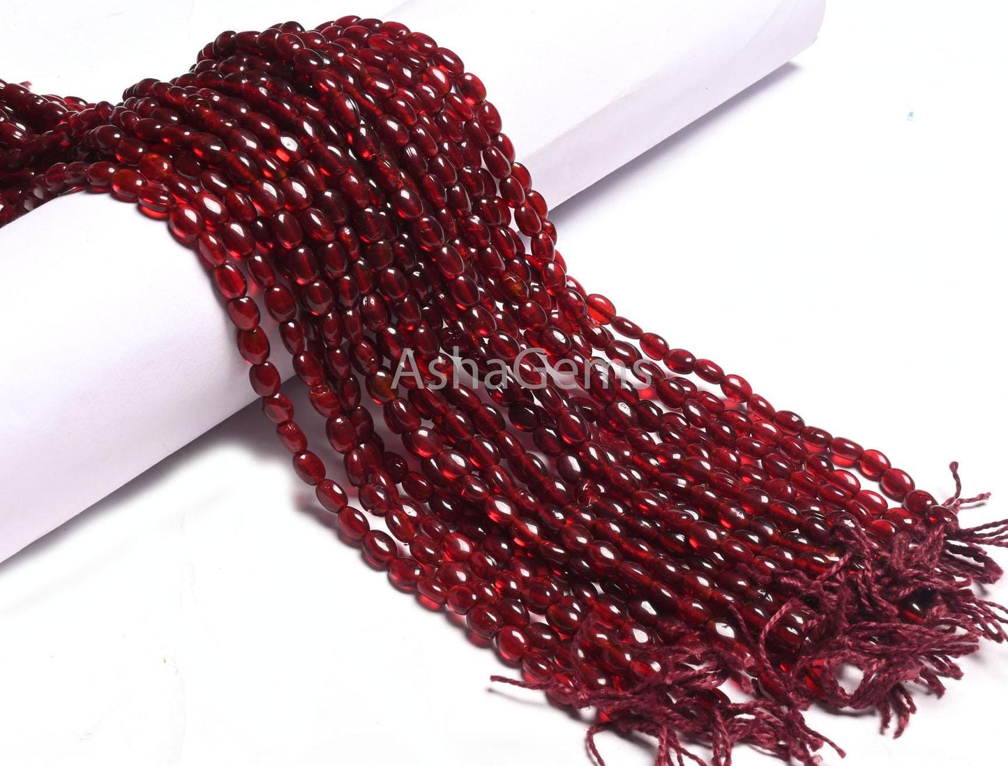 13" Strand Fine Red Garnet Color Hydro Smooth Oval Shape Handmade Beads,5.5-7 mm Maroon Red Hydro Plain Oval Beads Jewelry Making Craft SALE