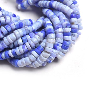 6 mm Beautiful Indigo Blue Opal Smooth Tyre Beads, Shaded Blue Opal Heishi Tyre Beads, Opal Wheel Shape Gemstone Bead Jewelry making Crafts