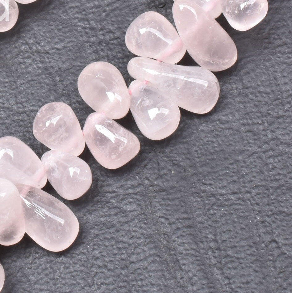 Beautiful Pink Rose Quartz Smooth Drops Shape Beads, Natural Rose Quartz Plain Handmade Teardrop Gemstone Beads, Rose quartz Beads Jewelry