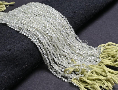 AAA Quality Prehnite faceted Coin Shape Gemstone Loose Beads, Natural Light Green  Prehnite Tiny Coin Briolette Beads Jewelry Makings Crafts