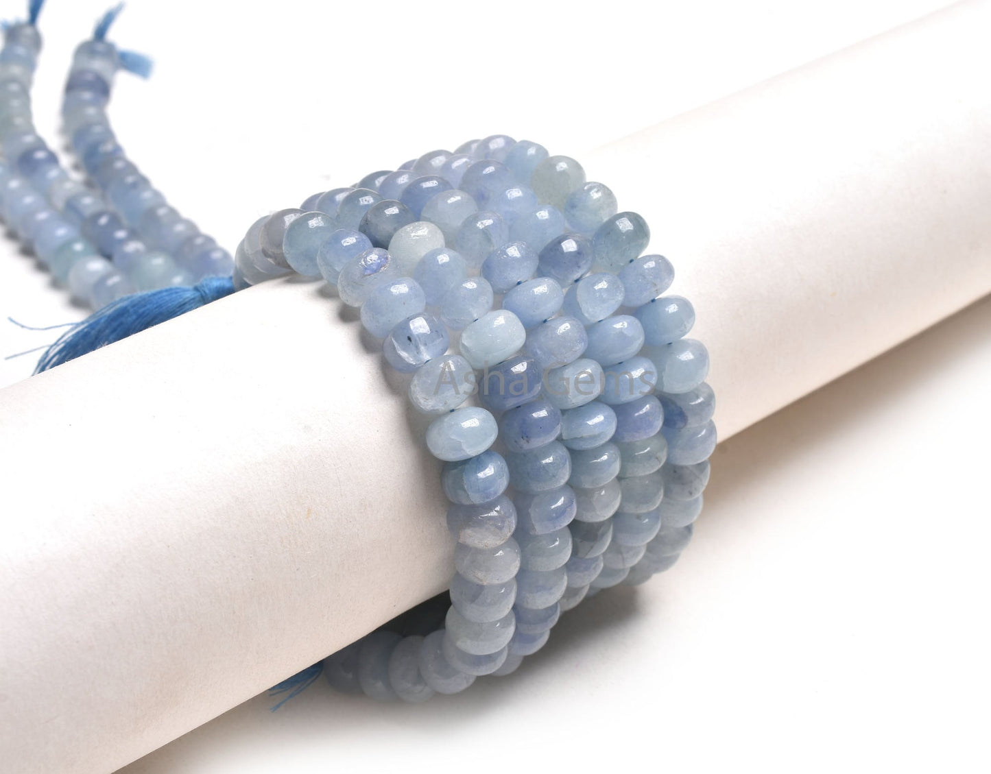 Shaded Light Blue Tanzanite Smooth Rondelle Beads, Tanzanite Beads, Tanzanite Plain Handmade Gemstone Beads TZ For Necklace Jewelry Makings