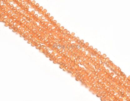 AAA Quality Fanta Garnet Drops faceted Beads,8"Strand Natural Orange Garnet Tiny Teardrop Gemstone Bead Spessartite Garnet Bead Jewelry SALE