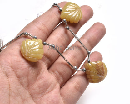Beautiful Yellow Opal Carved Heart Shape Beads, Yellow Opal Carving Heart Beads, Opal Carve Handmade Gemstone Beads For Jewelry Making Craft
