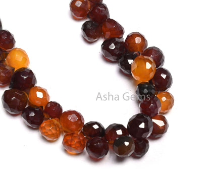 Shaded Brown Chalcedony Faceted Onion Shape Gemstone Beads,6-8 mm Fine Chalcedony Fancy Onion Briolette Side Drill Bead Jewelry Making Craft