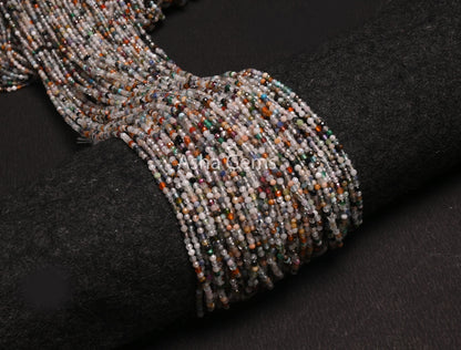 Beautiful Natural Multi Color Gemstone Micro Cut Beads,2 mm Disco Beads,Semi Precious Mix Gemstone Rondelle Shape Faceted Bead Jewelry Craft