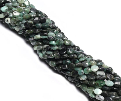 Beautiful Shaded Green Emerald Smooth Oval Gemstone Loose Beads,12.5" Natural Sakota Emerald Handmade Uneven Oval Emerald Beads Jewelry SALE