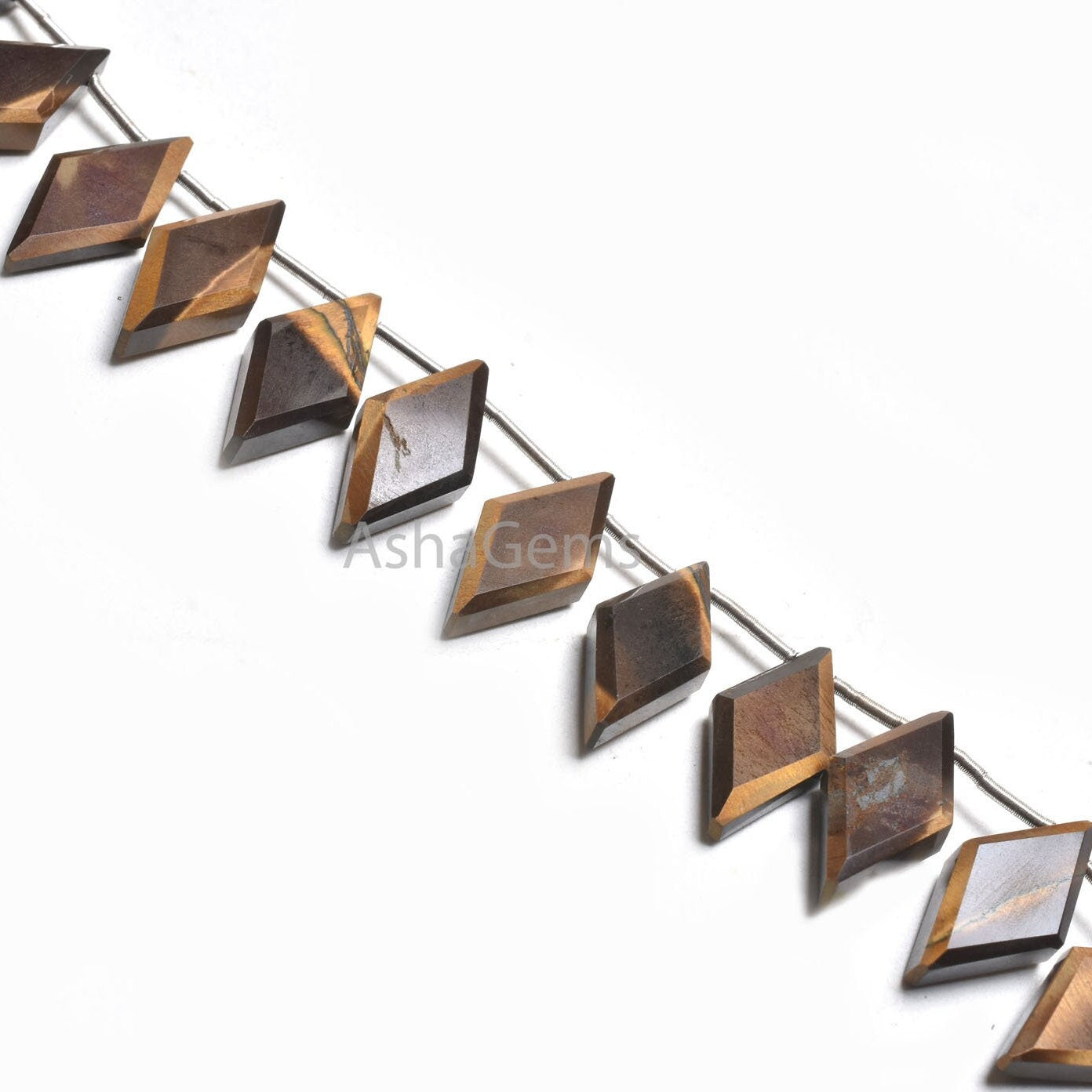Natural Tiger Eye Fancy Rhombus Shape Faceted Beads,9-18 mm Fine Tiger Eye Side Drill Rhombus Gemstone Loose Beads Jewelry making Craft SALE