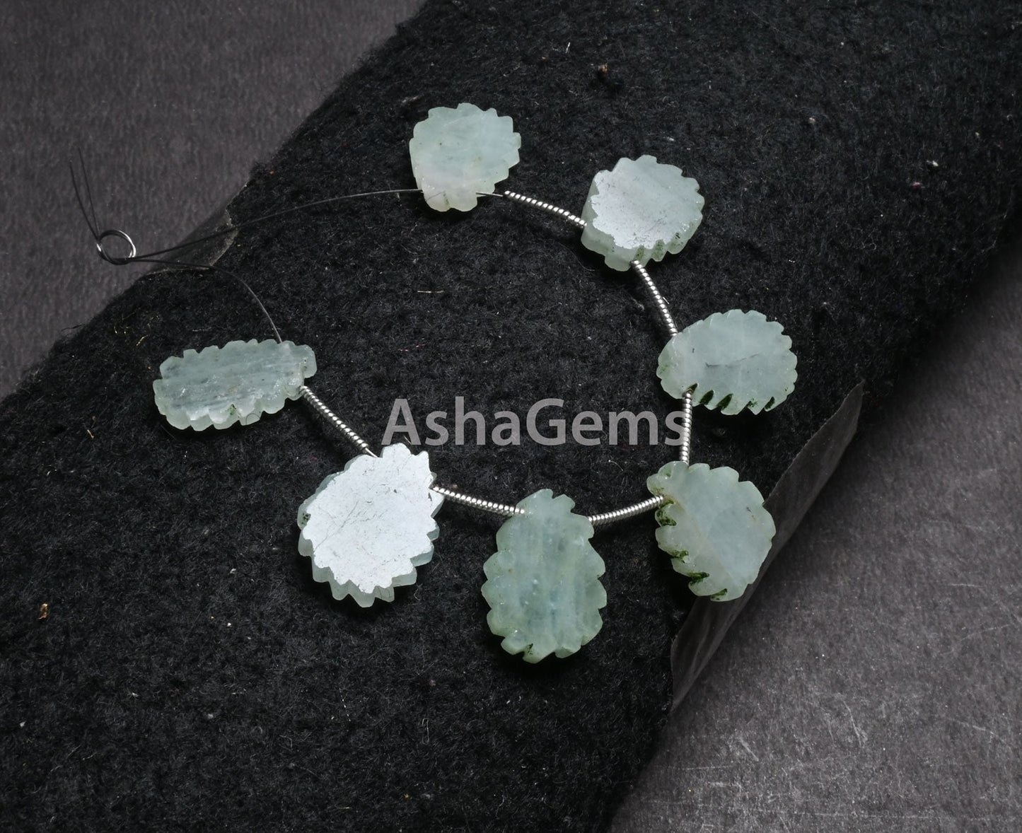 Natural Aventurine Fancy Flat Rough Slice Carved Handmade Beads, Fine Green Aventurine Uneven Raw Polish Slice Gemstone Carved Beads Jewelry