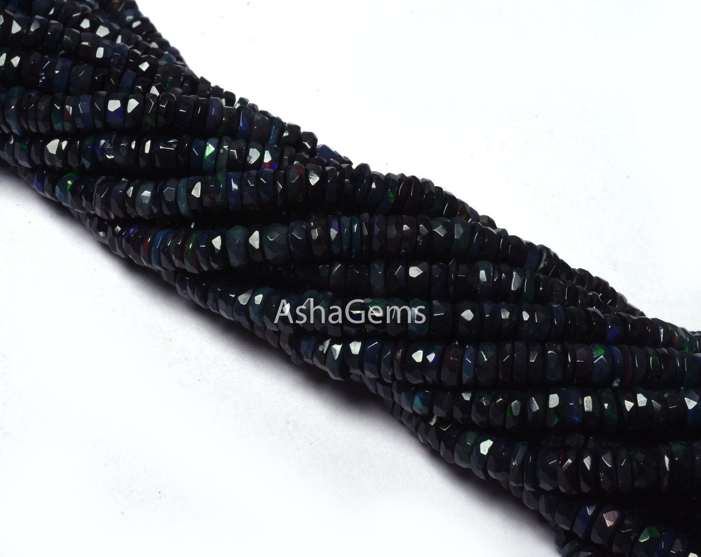 AAA Quality Blue Ethiopian Opal faceted tyre Gemstone Beads, Welo Flash Ethiopian Opal Tyre Beads, Opal faceted Tyre Beads Necklace Jewelry