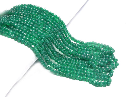 Fine Green Onyx Carving Pumpkin Handmade Tiny Beads,4,4.5mm Green Onyx carved Uneven watermelon Gemstone Onyx Carve Melon Bead Jewelry Craft
