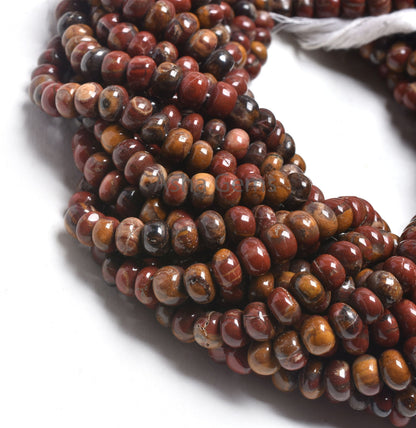 Fine Picture Jasper Smooth Rondelle Shape Beads,13" Strand Natural Jasper Plain Handmade Roundelle Gestone Loose Beads, Jasper Beads Jewelry