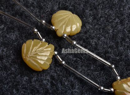 Beautiful Yellow Opal Carved Heart Shape Beads, Yellow Opal Carving Heart Beads, Opal Carve Handmade Gemstone Beads For Jewelry Making Craft