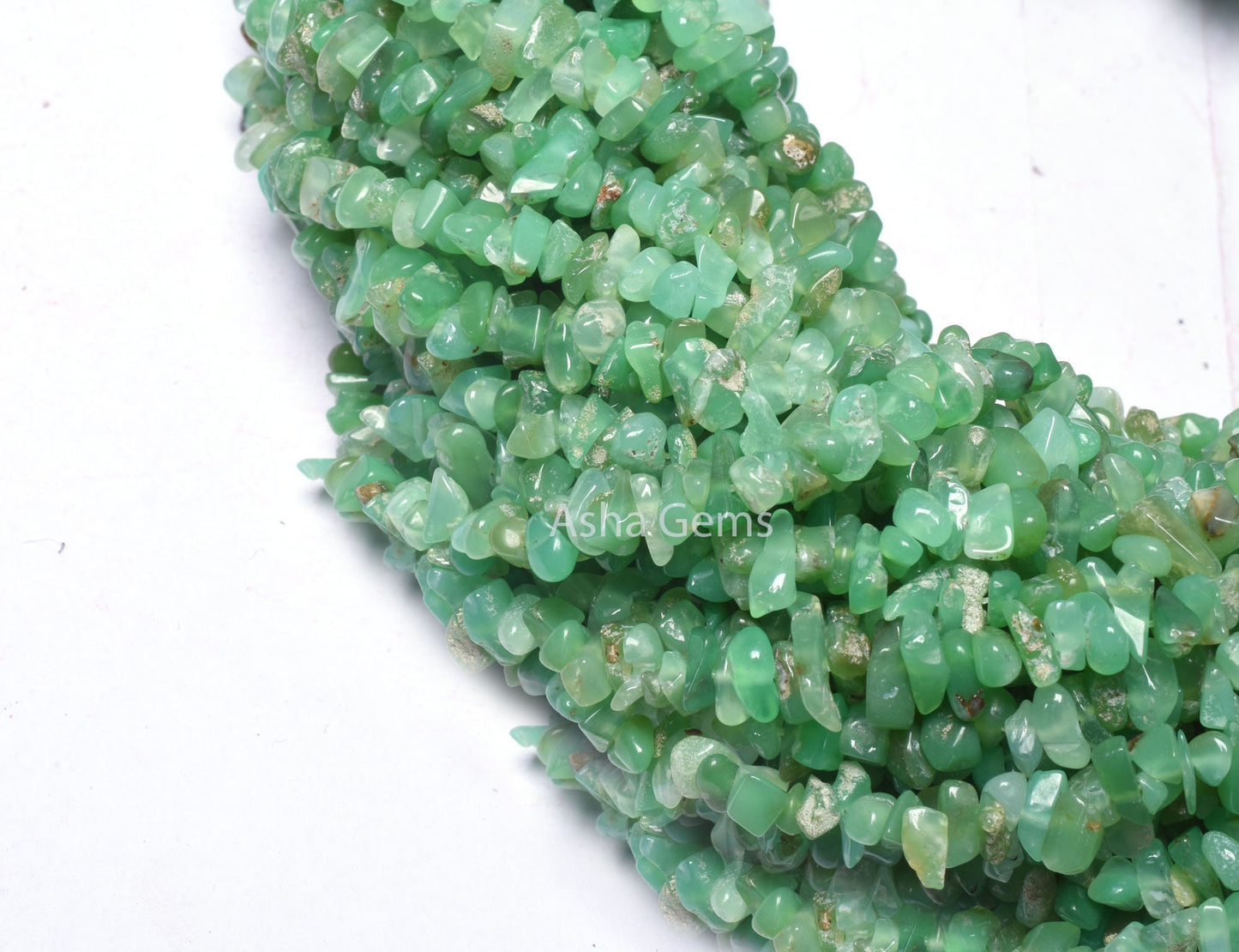 Natural Chrysoprase Uncut Chip Beads,34" Strand Green Chrysoprase Smooth raw Rough Tiny Nugget Beads Gemstone chrysoprase Beads Chip Jewelry