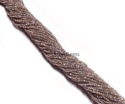 13"Strand Natural Chocolate Moonstone Micro Cut Rondelle Faceted Gemstone Beads, AAA Chocolate Moonstone Tiny Bead Jewelry Making Craft Sale