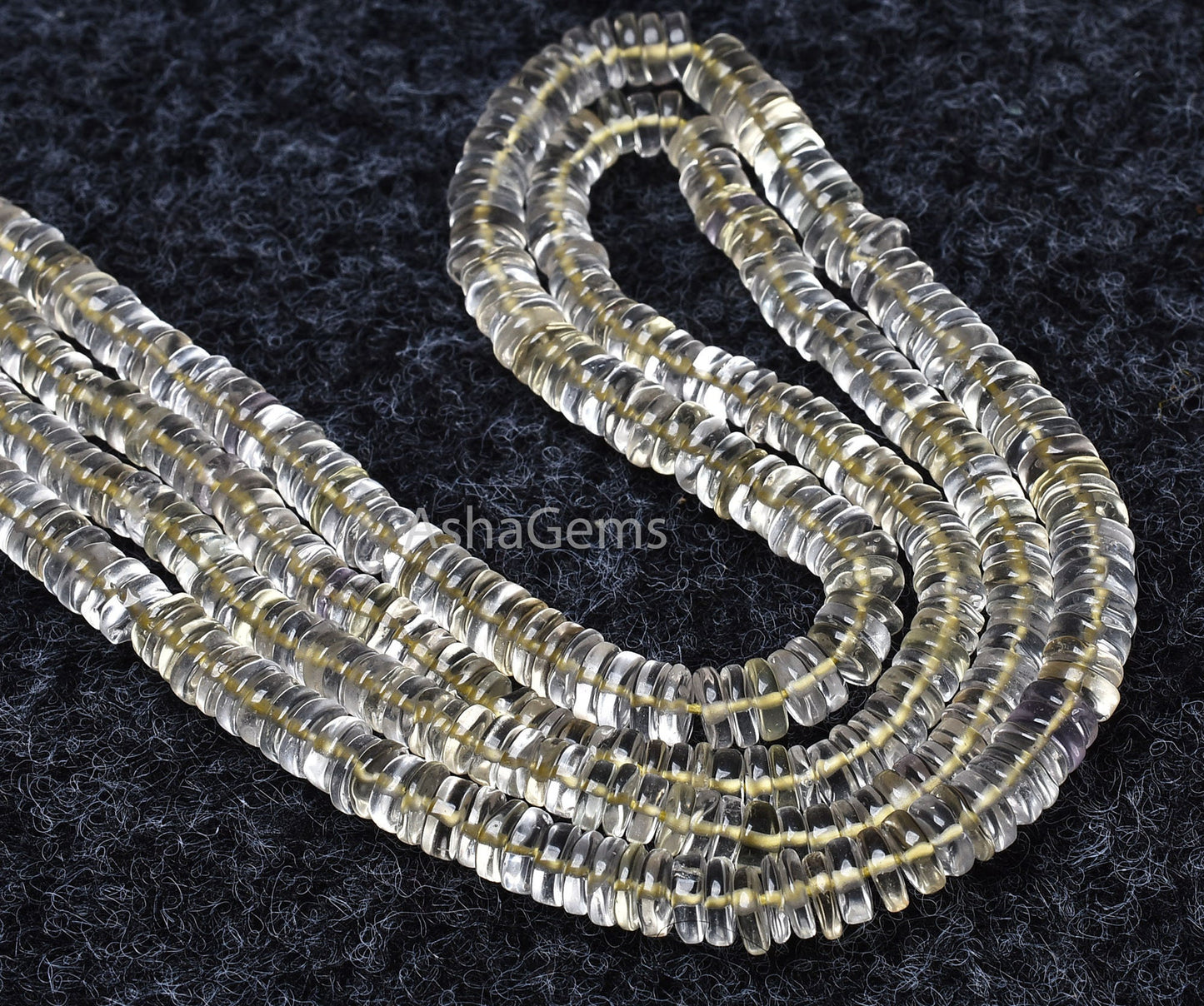 Amazing Lemon Quartz Smooth Wheel Shape Beads, Natural Light Yellow Heishi Tyre Gemstone Beads Flat Tyre Beads For Jewelry Making Craft SALE