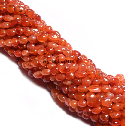 Fine Carnelian Smooth Nugget Shape Handmade Beads, Beautiful Carnelian Beads, Natural Carnelian Loose Gemstone Pebble Uneven Beads Jewelry (AG 22259)