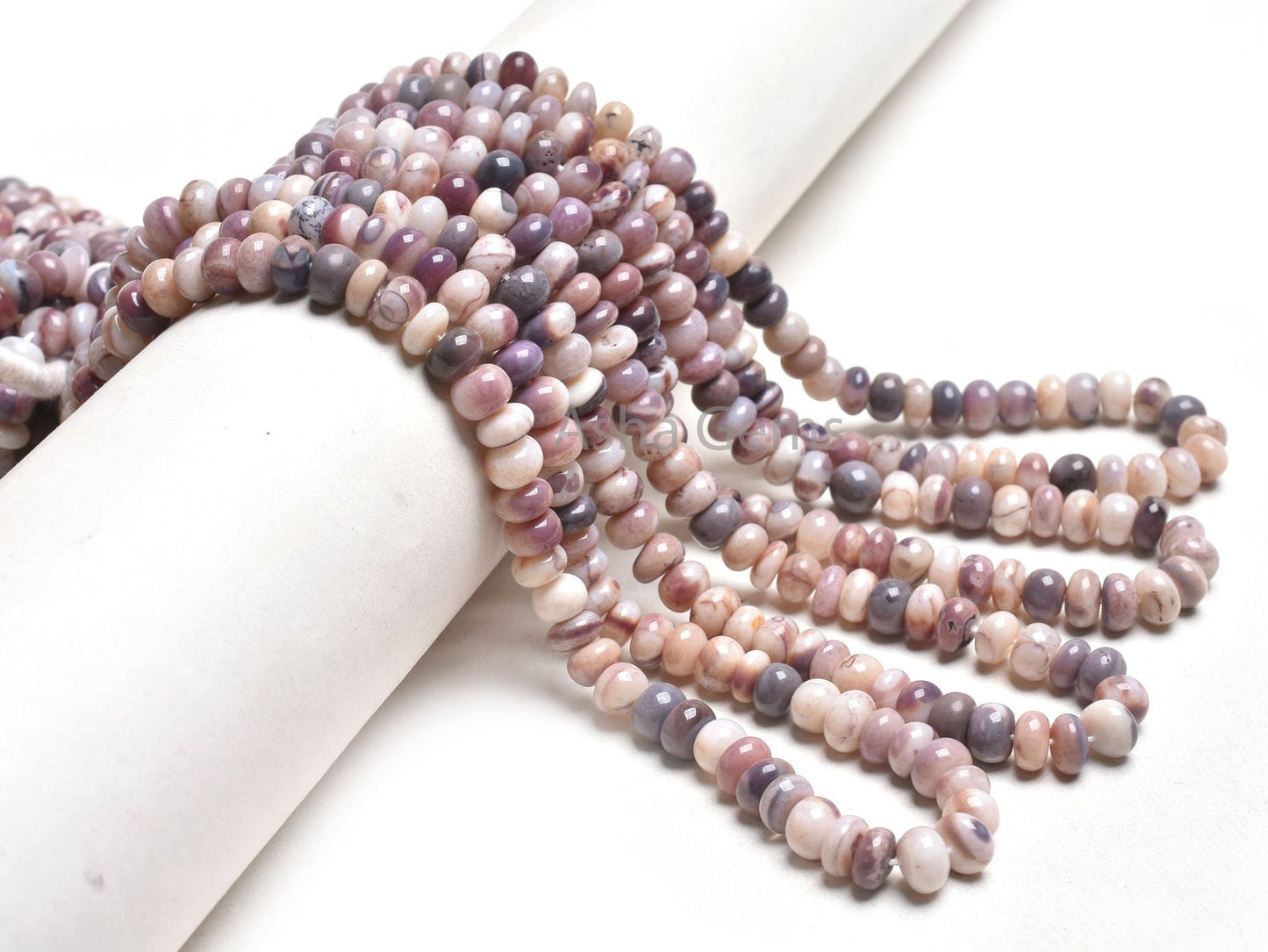 16 Inch Strand Purple Opal Smooth Rondelle Gemstone Beads,7-8 mm Plum Purple Opal Plain Handmade Beads, Opal Beads Jewelry Making Craft SALE