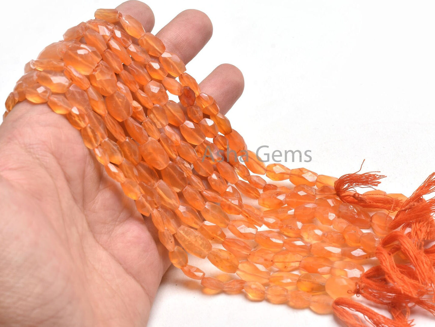Orange Carnelian Faceted Oval handmade Gemstone beads,14" Natural carnelian Indian Handcut Oval Briolette Straight Drill bead Jewelry Crafts