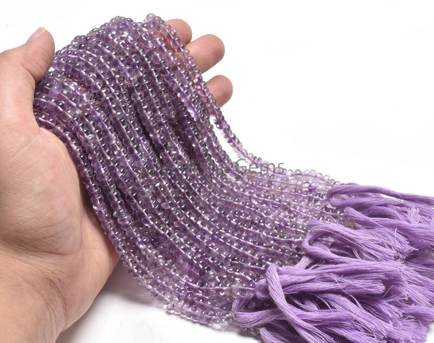 Natural Pink Amethyst Smooth Rondelle Shape Beads,12.5" Strand Pink amethyst Beads, Fine Amethyst Plain Handmade Gemstone Beads Jewelry SALE