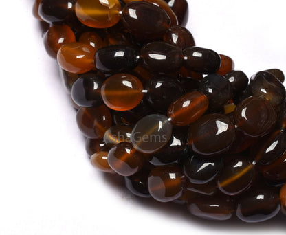 Multi Brown Shaded Chalcedony Smooth Oval Gemstone Beads,13" Strand Chalcedony Plain Oval Handmade Beads Chalcedony Beads Jewelry Craft SALE