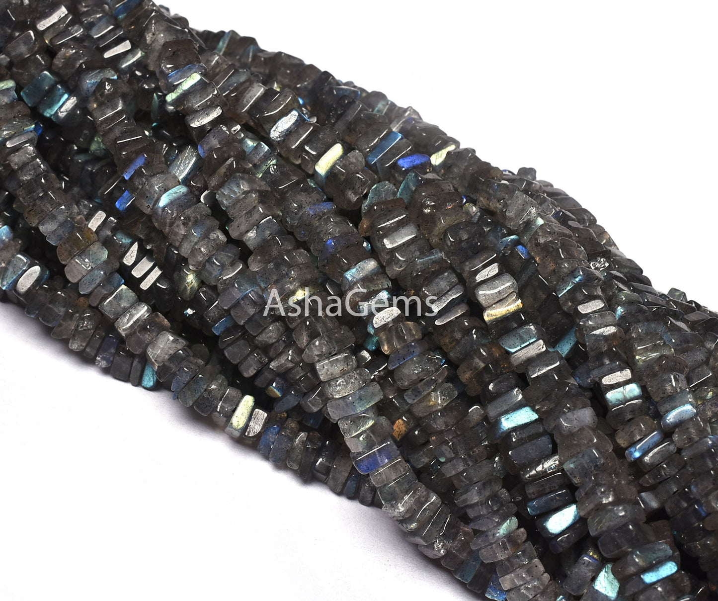Beautiful Labradorite Smooth Heishi Square Shape Gemstone Beads, Plain Flat Beads, Natural Black Rainbow,Labradorite Jewelry Making Crafts