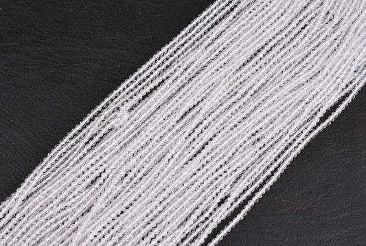 Beautiful White Natural Crystal Quartz Micro Cut Beads 2.2 mm AAA Quality Clear Crystal Faceted Rondelle Machine Cut Gemstone Bead Jewelry