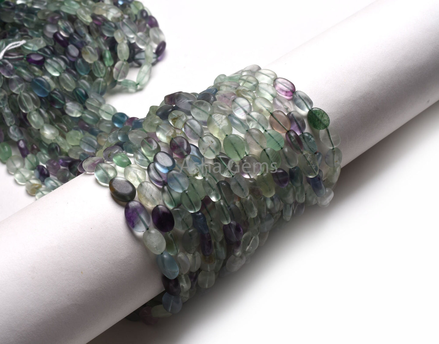 Fine Shaded Green Fluorite Oval Smooth Handmade Beads,12.5" Natural Fluorite Straight Drill Plain Oval Gemstone Beads, Fluorite Bead Jewelry