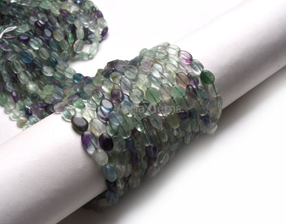 Fine Shaded Green Fluorite Oval Smooth Handmade Beads,12.5" Natural Fluorite Straight Drill Plain Oval Gemstone Beads, Fluorite Bead Jewelry