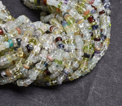 16 inch Strand Multi Color Stone smooth Gemstone Beads, Disco Gemstone Plain Handmade Uneven Rondelle Bead Mix Color Stone Bead Jewelry SALE