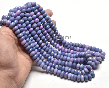 AAA Purple lavender Opal Smooth Rondelle Shape Beads, Beautiful lavender Opal Beads Strand Opal Plain Handmade Gemstone Roundelle Beads SALE