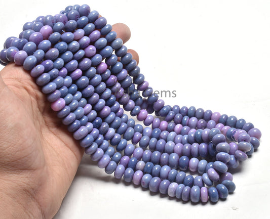 AAA Purple lavender Opal Smooth Rondelle Shape Beads, Beautiful lavender Opal Beads Strand Opal Plain Handmade Gemstone Roundelle Beads SALE