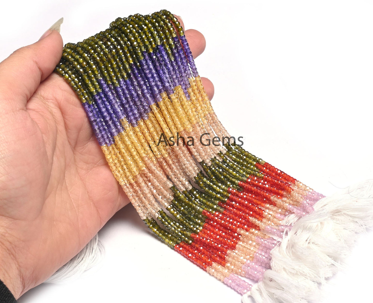 Beautiful Multi Color Zircon Faceted Beads,3mm Cubic zirconia Rondelle Beads,12.5"Strand Zircon Micro Faceted Beads For Jewelry Making Craft