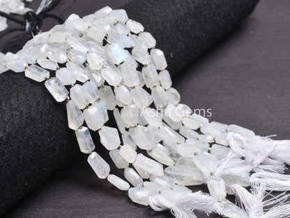 Blue Fire Rainbow Moonstone Faceted Nugget Beads, Natural Flash white Rainbow Indian Cut Nugget Gemstone Beads, Moonstone Beads Jewelry SALE