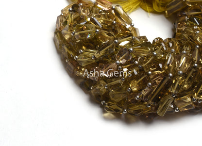 Natural Lemon Quartz Faceted Nugget Gemstone Beads, AAA Yellow Lemon Uneven Nugget Straight Drill Bead, Lemon Quart Bead Jewelry Making SALE