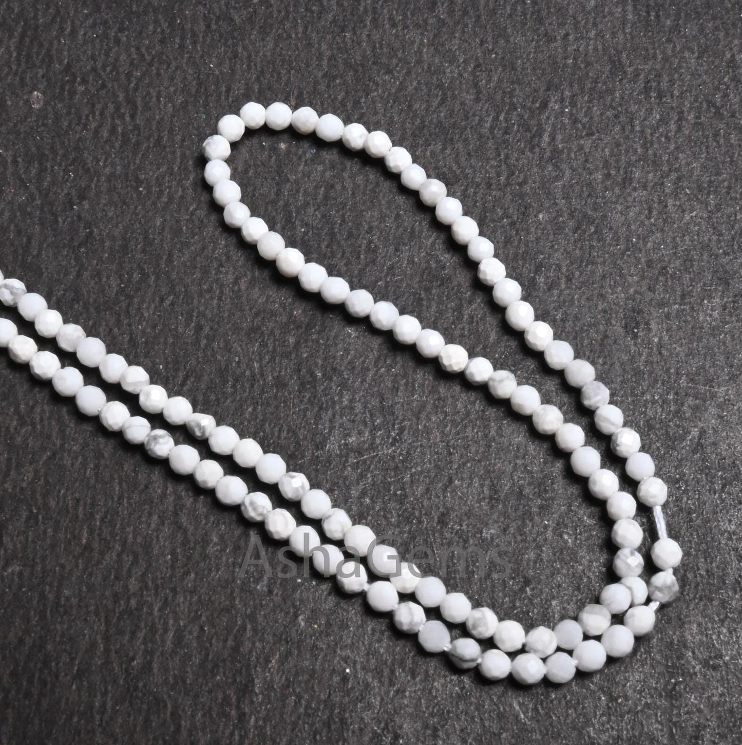 2.25 mm Beautiful White Howlite Micro Cut Rondelle faceted Beads,12.5" AAA Howlite Machine Cut Tiny Gemstone Beads Jewelry Making Craft SALE