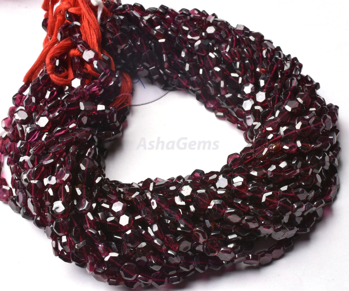 Beautiful Garnet Faceted Hexagon Shape Gemstone beads,13" Strand Natural Red Garnet Table Cut Flat Hexagon Beads, Garnet Fancy beads Jewelry