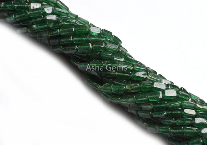 13" Strand Natural Green Mica Smooth Rectangle Beads, Mica Margaj Handmade Uneven Rectangle Gemstone Straight Drill Bead Jewelry Making SALE