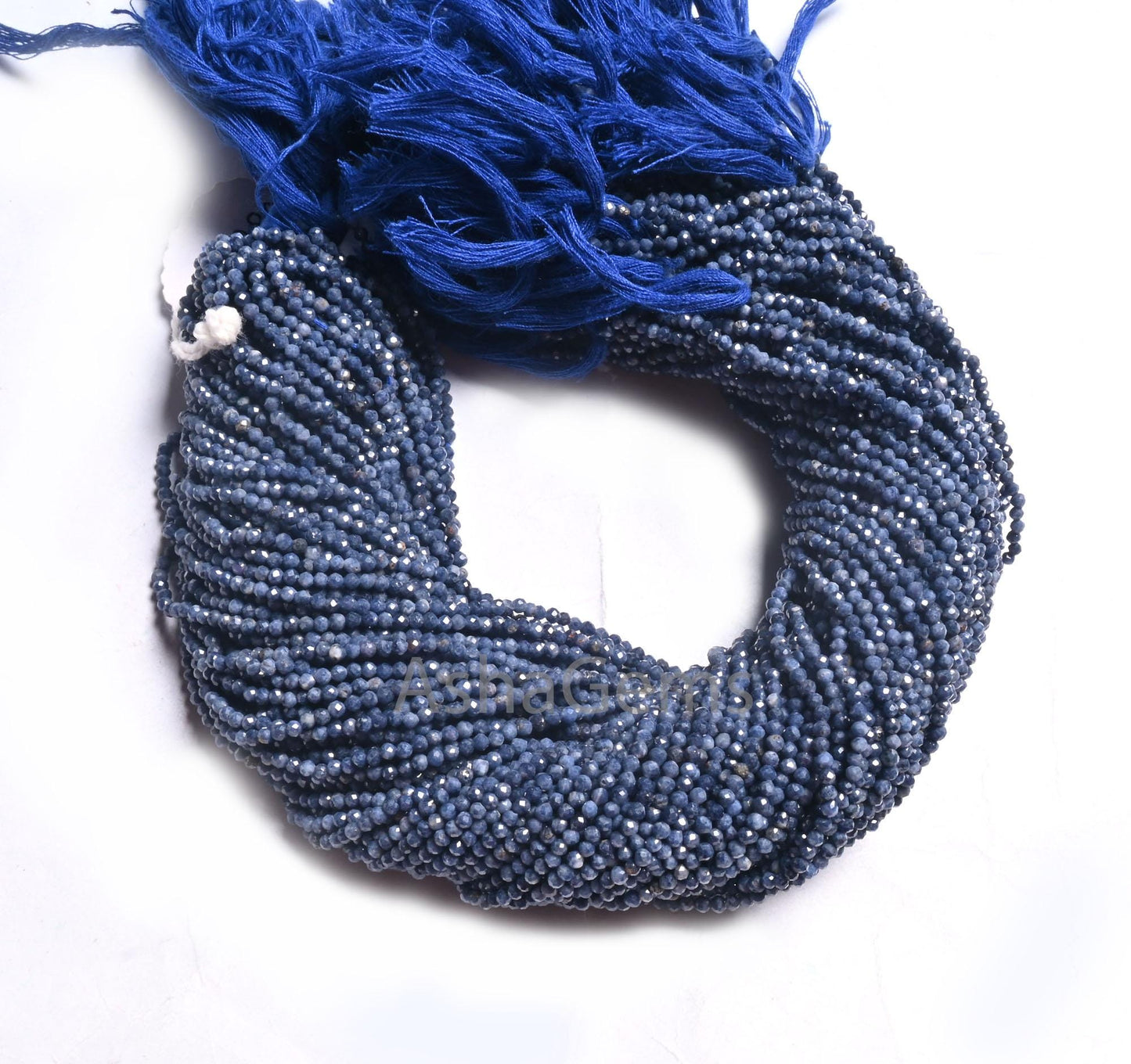 12.5"Strand Natural Blue Sapphire Micro Cut Rondelle Faceted Gemstone Beads,2.25-2.4 mm Sapphire machine cut Bead Jewelry Making Craft SALE