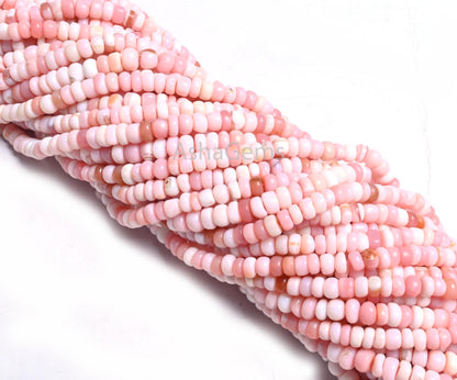Beautiful Pink Opal Flat Rondelle Gemstone Beads,12" Shaded Pink Opal Plain Handmade Uneven Rondelle Opal Beads Necklace Jewelry making SALE