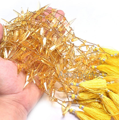 Beautiful Lemon Hydro Fancy dagger Shape faceted Beads, AAA Yellow Lemon Hydro Quartz lady Finger Shape Side Drill  Beads Jewelry Craft SALE (AG 18641)