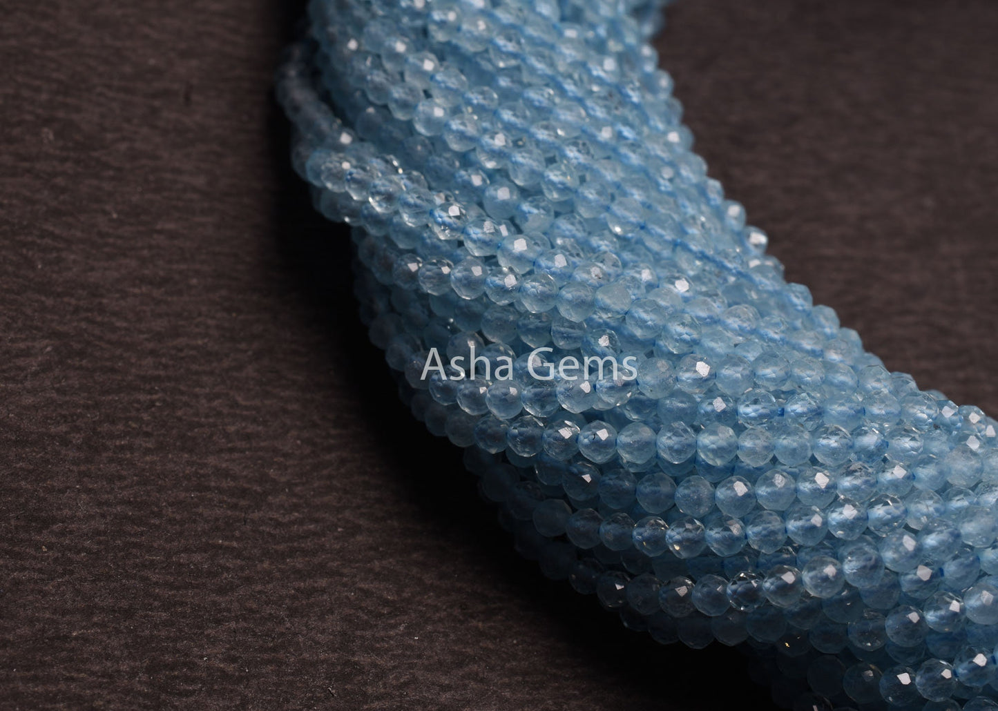 AAA Quality Blue Aquamarine Micro Cut Gemstone Beads,2.5 mm Natural Aquamarine Machine Cut Rondelle Beads, Real Blue Aquamarine Bead Jewelry