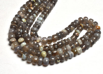 Beautiful Chalcedony Smooth Rondelle Shape Beads,16" Strand Opal Chalcedony Smooth Gemstone Beads Jewelry Making Handicrafts Chalcedony SALE
